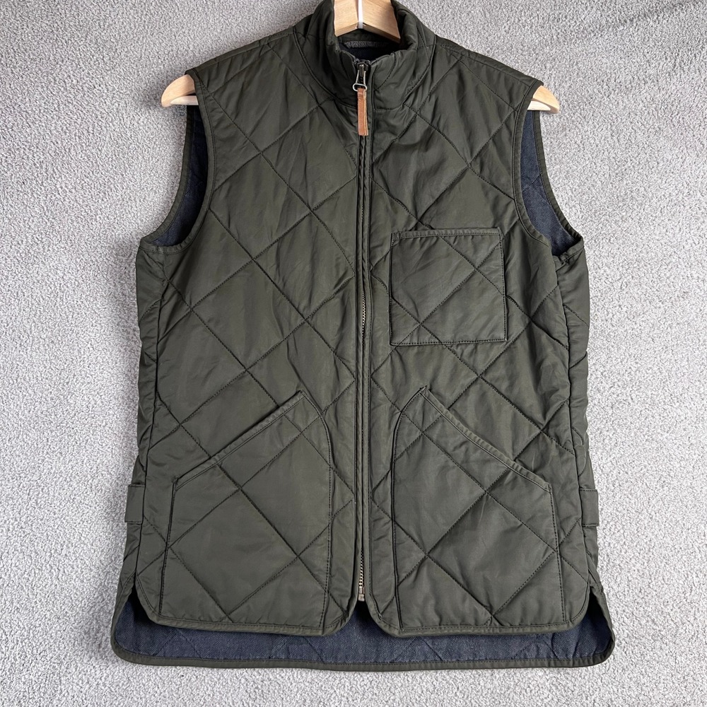J.‎ Crew Quilted Vest Olive Green Mens XS Sussex Primaloft Outerwear Lightweight